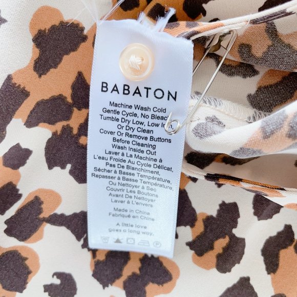 Babaton Artizia Akira Blouse LIKE NEW animal print women's shirts small - Picture 17 of 17